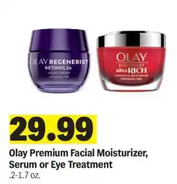Meijer Olay Premium Facial Moisturizer, Serum or Eye Treatment offer