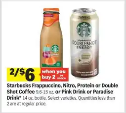 Meijer Starbucks Frappuccino, Nitro, Protein or Double Shot Coffee offer