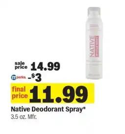 Meijer Native Deodorant Spray offer