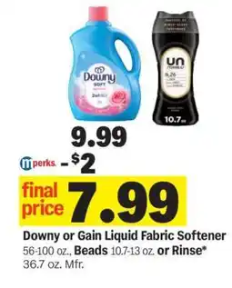 Meijer Downy or Gain Liquid Fabric Softener offer