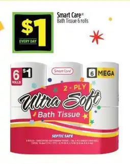 Dollar General Smart Care Bath Tissue 6 rolls offer