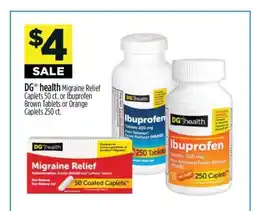 Dollar General DG health Migraine Relief Caplets or Ibuprofen offer