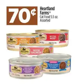 Dollar General Heartland Farms Cat Food 5.5 oz. Assorted offer