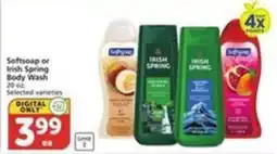 Pavilions Softsoap or Irish Spring Body Wash offer