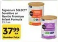 Pavilions Signature Select sensitive or gentle premium infant formula offer