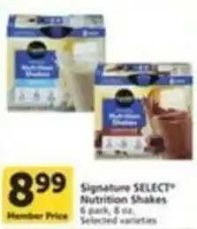 Pavilions Signature SELECT Nutrition Shakes offer