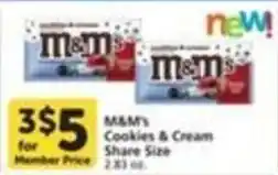 Pavilions M&M's Cookies & Cream offer