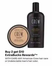 CVS American crew hair care or undetectable men's hair color offer