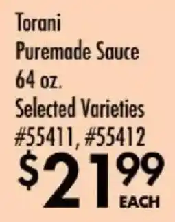 Smart & Final Torani Puremade Sauce offer