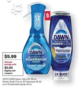 CVS Dawn Platinum Plus Powerwash Dish Spray offer