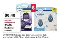 CVS Febreze Car, Bathroom, Air Mist 2 pk offer