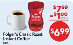 Homeland Market Folger's Classic Roast Instant Coffee offer