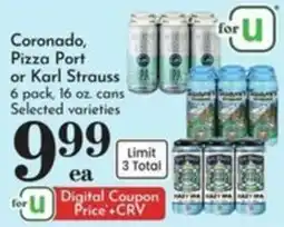 Pavilions Coronado Pizza Port or Karl Strauss offer