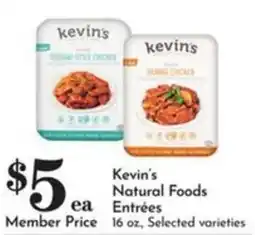 Pavilions Kevin's Natural Foods Entrées offer