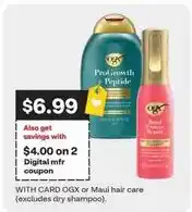 CVS OGX ProGrowth Peptide Shampoo and Conditioner offer
