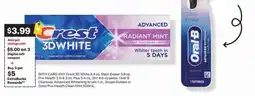 CVS Crest 3D White toothpaste or Oral-B charcoal offer