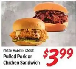 Rouses Pulled Pork or Chicken Sandwich offer