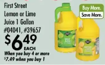 Smart & Final First Street Lemon or Lime Juice offer