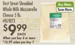 Smart & Final First Street shredded whole milk mozzarella cheese offer