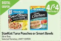 Homeland Market StarKist Tuna Pouches or Smart Bowls offer