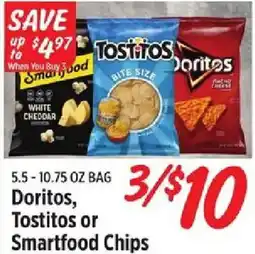 Rouses Doritos, Tostitos or Smartfood Chips offer
