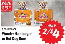 Rouses Wonder Hamburger or Hot Dog Buns offer