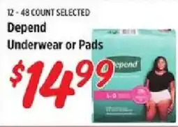 Rouses Depend Underwear or Pads offer