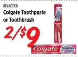Rouses Selected Colgate Toothpaste or Toothbrush offer
