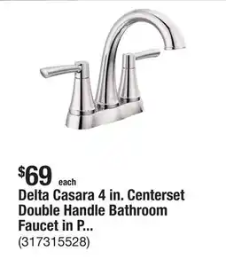 The Home Depot Delta Casara 4 in. Centerset Double Handle Bathroom Faucet in Polished Chrome offer
