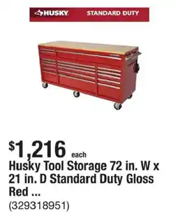The Home Depot Husky tool storage standard duty gloss red offer