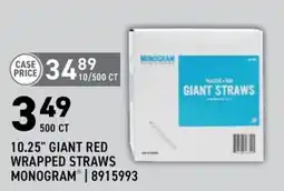 US Foods Chef's Store Monogram giant red wrapped straws offer