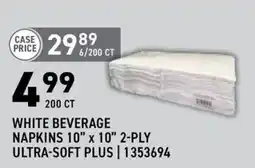 US Foods Chef's Store White Beverage Napkins offer