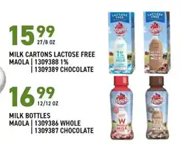 US Foods Chef's Store Maola milk cartons lactose free offer