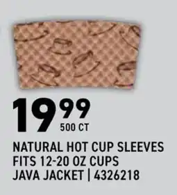 US Foods Chef's Store Java Jacket natural hot cup sleeves offer