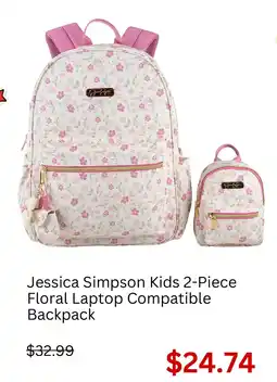Staples Jessica Simpson kids 2-piece floral laptop compatible backpack offer