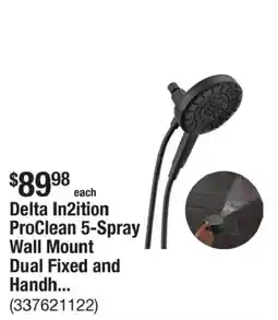 The Home Depot Delta in2ition proclean 5-spray wall mount dual fixed and handh... offer