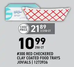 US Foods Chef's Store Jovials red checkered clay coated food trays offer