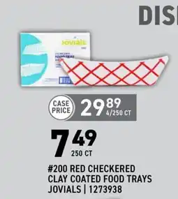US Foods Chef's Store Jovials Red Checkered Clay Coated Food Trays offer