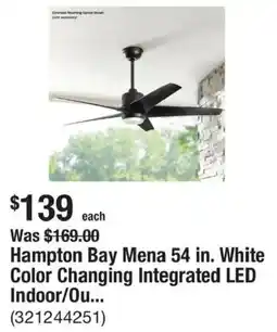 The Home Depot Hampton Bay Mena 54 in. White Color Changing Integrated LED Indoor/Outdoor offer