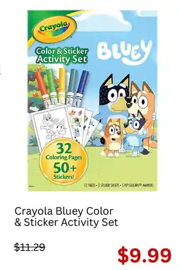 Staples Crayola Bluey Color & Sticker Activity Set offer