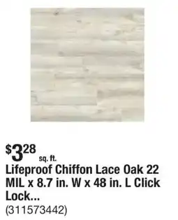 The Home Depot Lifeproof chiffon lace oak offer