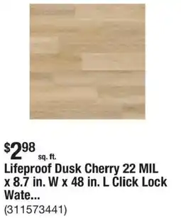 The Home Depot Lifeproof dusk cherry offer
