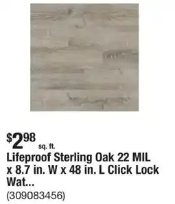 The Home Depot Lifeproof sterling oak offer