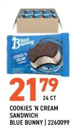US Foods Chef's Store Blue Bunny Cookies 'N Cream Sandwich offer