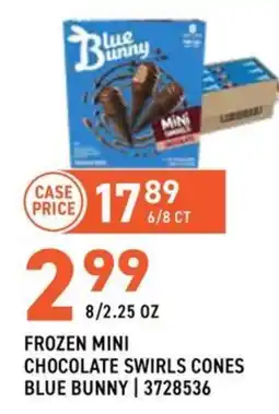 US Foods Chef's Store Blue Bunny Frozen Mini Chocolate Swirls Cones offer