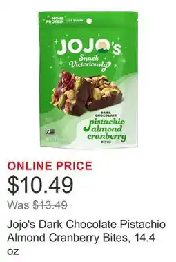 Costco Jojo's Dark Chocolate Pistachio Almond Cranberry Bites, 14.4 oz offer