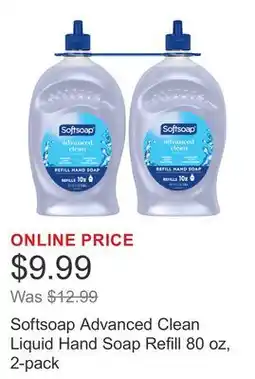 Costco Softsoap Advanced Clean Liquid Hand Soap Refill 80 oz, 2-pack offer