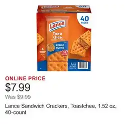 Costco Lance Sandwich Crackers, Toastchee, 1.52 oz, 40-count offer