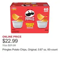 Costco Pringles Potato Chips, Original, 0.67 oz, 60-count offer