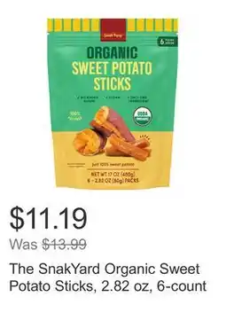 Costco The SnakYard Organic Sweet Potato Sticks, 2.82 oz, 6-count offer